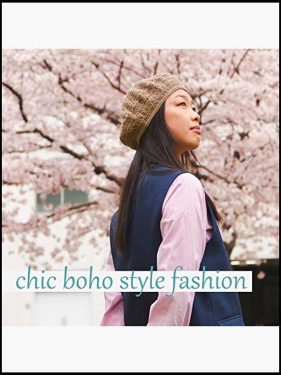 Hand Knit 100% Cotton Crochet Beret Hat - Bohemian Style Summer Beanie Unisex